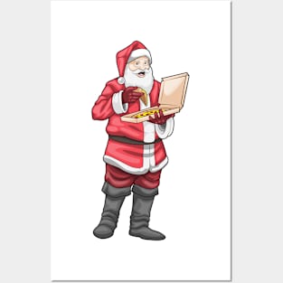 Santa Claus Christmas Pizza Posters and Art